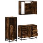 Set de muebles baño 3 pzas madera contrachapada roble ahumado de , Muebles de baño - Ref: Foro24-3300962, Precio: 268,85 €, D...