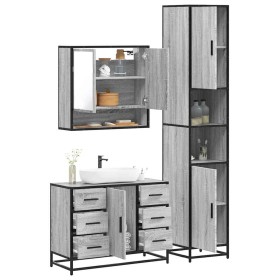 Set de muebles de baño 3 pzas madera contrachapada gris sonoma de , Muebles de baño - Ref: Foro24-3301113, Precio: 350,45 €, ...