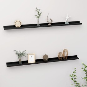 Estantes de pared 2 unidades negro 115x9x3 cm en Estanterías | Comprar online en Foru.es