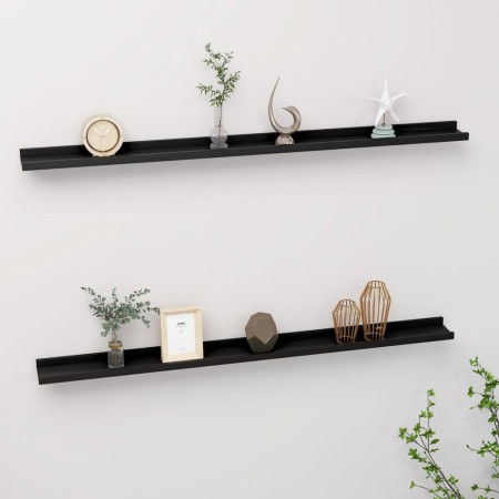 Estantes de pared 2 unidades negro 115x9x3 cm en Estanterías | Comprar online en Foru.es