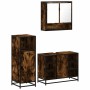 Set de muebles baño 3 pzas madera contrachapada roble ahumado de , Muebles de baño - Ref: Foro24-3301002, Precio: 221,96 €, D...