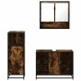 Set de muebles baño 3 pzas madera contrachapada roble ahumado de , Muebles de baño - Ref: Foro24-3301002, Precio: 221,96 €, D...