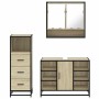Set de muebles de baño 3 pzas madera contrachapada roble Sonoma de , Muebles de baño - Ref: Foro24-3301061, Precio: 224,79 €,...