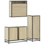 Set de muebles de baño 3 pzas madera contrachapada roble Sonoma de , Muebles de baño - Ref: Foro24-3301061, Precio: 224,79 €,...