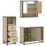 Set de muebles de baño 3 pzas madera contrachapada roble Sonoma de , Muebles de baño - Ref: Foro24-3301061, Precio: 224,79 €,...