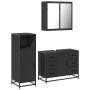 Juego de muebles de baño 3 pzas madera contrachapada negro de , Muebles de baño - Ref: Foro24-3300960, Precio: 268,63 €, Desc...