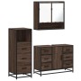 Set de muebles baño 3 pzas madera contrachapada roble marrón de , Muebles de baño - Ref: Foro24-3301054, Precio: 283,42 €, De...