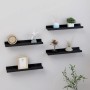 Estantes de pared 4 unidades negro 40x9x3 cm en Estanterías | Comprar online en Foru.es