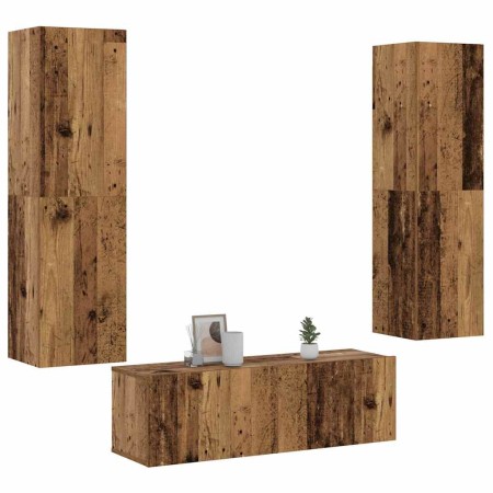 Muebles de TV de pared 3 uds madera vieja madera de ingeniería de , Muebles TV - Ref: Foro24-3328965, Precio: 176,62 €, Descu...