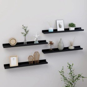 Estantes de pared 4 unidades negro 60x9x3 cm en Estanterías | Comprar online en Foru.es