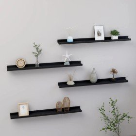 Estantes de pared 4 unidades negro 80x9x3 cm en Estanterías | Comprar online en Foru.es