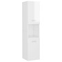 Armario de baño madera contrachapada blanco brillo 30x30x130 cm de vidaXL, Muebles de baño - Ref: Foro24-805003, Precio: 82,4...