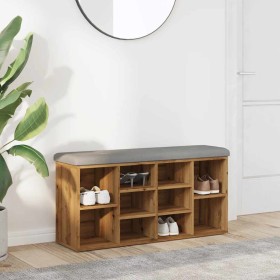 Banco zapatero madera de ingeniería roble artesanal 102x32x50cm de , Bancos para recibidores y almacenamiento - Ref: Foro24-8...