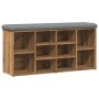 Banco zapatero madera de ingeniería roble artesanal 102x32x50cm de , Bancos para recibidores y almacenamiento - Ref: Foro24-8...