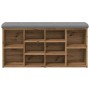 Banco zapatero madera de ingeniería roble artesanal 102x32x50cm de , Bancos para recibidores y almacenamiento - Ref: Foro24-8...