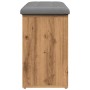 Banco zapatero madera de ingeniería roble artesanal 102x32x50cm de , Bancos para recibidores y almacenamiento - Ref: Foro24-8...