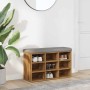 Banco zapatero madera de ingeniería roble artisan 82x32x50 cm de , Bancos para recibidores y almacenamiento - Ref: Foro24-857...