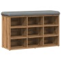 Banco zapatero madera de ingeniería roble artisan 82x32x50 cm de , Bancos para recibidores y almacenamiento - Ref: Foro24-857...