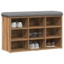 Banco zapatero madera de ingeniería roble artisan 82x32x50 cm de , Bancos para recibidores y almacenamiento - Ref: Foro24-857...