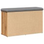 Banco zapatero madera de ingeniería roble artisan 82x32x50 cm de , Bancos para recibidores y almacenamiento - Ref: Foro24-857...