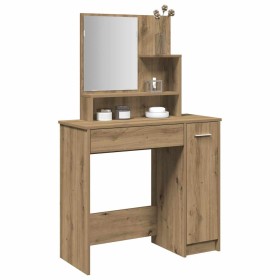 Tocador con espejo roble artisan 86,5x35x136 cm de , Tocadores para dormitorios - Ref: Foro24-857010, Precio: 97,91 €, Descue...