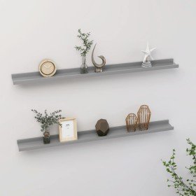 Estantes de pared 2 unidades gris 100x9x3 cm en Estanterías | Comprar online en Foru.es
