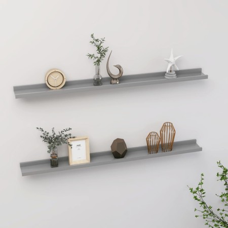 Estantes de pared 2 unidades gris 100x9x3 cm en Estanterías | Comprar online en Foru.es