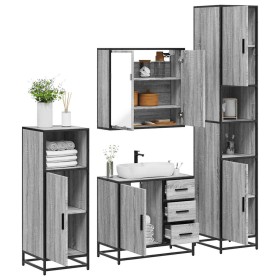 Set de muebles de baño 4 pzas madera contrachapada gris sonoma de , Muebles de baño - Ref: Foro24-3301198, Precio: 448,01 €, ...