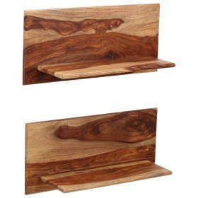 Estantes de pared 2 uds madera maciza de acacia 58x26x20 cm en Estanterías | Comprar online en Foru.es