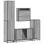 Set de muebles de baño 4 pzas madera contrachapada gris sonoma de , Muebles de baño - Ref: Foro24-3301193, Precio: 441,53 €, ...