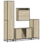 Juego de muebles de baño 4 pzas contrachapada roble sonoma de , Muebles de baño - Ref: Foro24-3301191, Precio: 407,84 €, Desc...