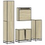 Juego de muebles de baño 4 pzas contrachapada roble sonoma de , Muebles de baño - Ref: Foro24-3301236, Precio: 345,27 €, Desc...