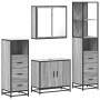 Set de muebles de baño 4 pzas madera contrachapada gris sonoma de , Muebles de baño - Ref: Foro24-3301248, Precio: 342,24 €, ...