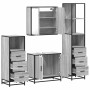 Set de muebles de baño 4 pzas madera contrachapada gris sonoma de , Muebles de baño - Ref: Foro24-3301248, Precio: 342,24 €, ...