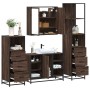 Set de muebles baño 4 pzas madera contrachapada roble marrón de , Muebles de baño - Ref: Foro24-3301274, Precio: 336,38 €, De...