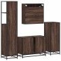 Set de muebles baño 4 pzas madera contrachapada roble marrón de , Muebles de baño - Ref: Foro24-3301274, Precio: 336,38 €, De...