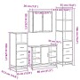 Set de muebles baño 4 pzas madera contrachapada roble marrón de , Muebles de baño - Ref: Foro24-3301274, Precio: 336,38 €, De...