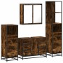 Set de muebles baño 4 pzas madera contrachapada roble ahumado de , Muebles de baño - Ref: Foro24-3301262, Precio: 414,00 €, D...