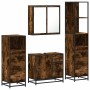 Set de muebles baño 4 pzas madera contrachapada roble ahumado de , Muebles de baño - Ref: Foro24-3301257, Precio: 337,11 €, D...