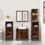 Set de muebles baño 4 pzas madera contrachapada roble ahumado de , Muebles de baño - Ref: Foro24-3301257, Precio: 337,11 €, D...