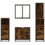 Set de muebles baño 4 pzas madera contrachapada roble ahumado de , Muebles de baño - Ref: Foro24-3301257, Precio: 337,11 €, D...