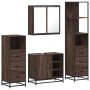 Set de muebles baño 4 pzas madera contrachapada roble marrón de , Muebles de baño - Ref: Foro24-3301269, Precio: 332,60 €, De...