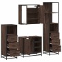 Set de muebles baño 4 pzas madera contrachapada roble marrón de , Muebles de baño - Ref: Foro24-3301269, Precio: 332,60 €, De...
