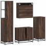 Set de muebles baño 4 pzas madera contrachapada roble marrón de , Muebles de baño - Ref: Foro24-3301269, Precio: 332,60 €, De...