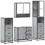 Set de muebles de baño 4 pzas madera contrachapada gris sonoma de , Muebles de baño - Ref: Foro24-3301288, Precio: 374,16 €, ...