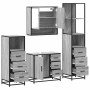 Set de muebles de baño 4 pzas madera contrachapada gris sonoma de , Muebles de baño - Ref: Foro24-3301288, Precio: 374,16 €, ...