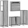 Set de muebles de baño 4 pzas madera contrachapada gris sonoma de , Muebles de baño - Ref: Foro24-3301288, Precio: 374,16 €, ...