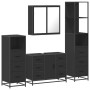 Juego de muebles de baño 4 pzas madera contrachapada negro de , Muebles de baño - Ref: Foro24-3301260, Precio: 448,85 €, Desc...