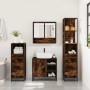 Set de muebles baño 4 pzas madera contrachapada roble ahumado de , Muebles de baño - Ref: Foro24-3301297, Precio: 319,00 €, D...