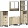 Juego de muebles de baño 4 pzas contrachapada roble sonoma de , Muebles de baño - Ref: Foro24-3301276, Precio: 321,21 €, Desc...
